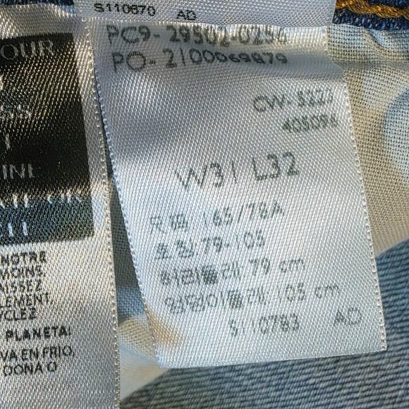 Levi's Premium 501 S Skinny Blue Jeans Button Fly 31x32 Distress Red Tab NEW $98 - Picture 12 of 16